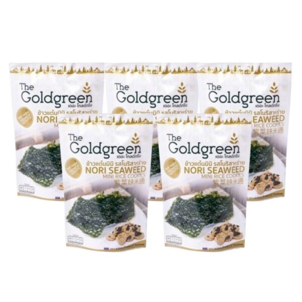[แพคโปร 5] The Goldgreen - ข้าวแต๋นมินิรสสาหร่าย NORI SEAWEED MINI RICE COOKIES 40กรัม