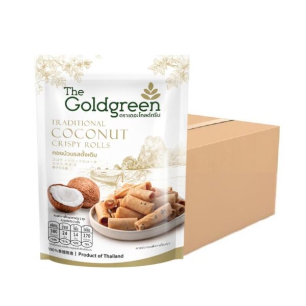 [ยกลัง 40] The Goldgreen - ทองม้วนรสดั้งเดิม TRADITIONAL COCONUT CRISPY ROLLS 80 กรัม