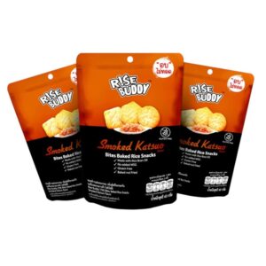 makro-snack-0589 ขนมข้าวอบกรอบ เพื่อสุขภาพ อร่อย มี อย และ ฮาลาล RISE BUDDY มี 6 รสชาติให้เลือก (แพ็ค 3 ซอง) Smoked Katsuo