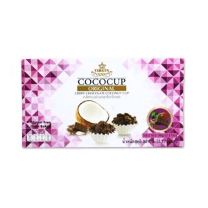 makro-snack-0614 เวอร์จิ้นโคโค่ เกล็ดทองม้วนคลุกช็อกโกแลต 90 กรัม (VIRGIN CoCo Crispy Chocolate Coconut Cup 90 g.)