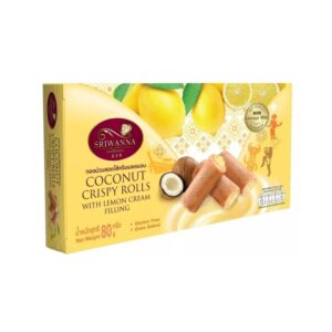 makro-snack-0618 ศรีวรรณา ทองม้วนสอดไส้ครีมรสเลมอน 80 กรัม SRIWANNA Coconut Crispy Rolls with Lemon Cream Filling 80 g.