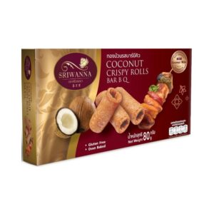 makro-snack-0620 ศรีวรรณา ทองม้วนรสบาร์บีคิว 80 กรัม SRIWNNA COCONUT CRISPY ROLLS BAR B Q 80g.