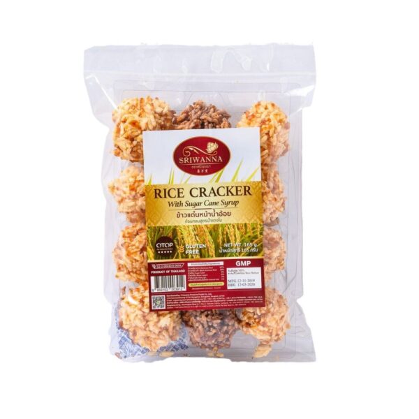 makro-snack-0621 ศรีวรรณา ข้าวแต๋นน้ําอ้อย 165 กรัม (Sriwanna Rice Cracker with Sugar Cane Syrup 165 g.)