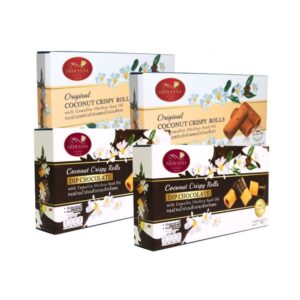 makro-snack-0625 ศรีวรรณา Set ทองม้วนน้ํามันเมล็ดชาต้นตํารับ และ ทองม้วนน้ํามันเมล็ดชาชุบช็อกโกแลต แพ็ค 4 Buy More Save More
