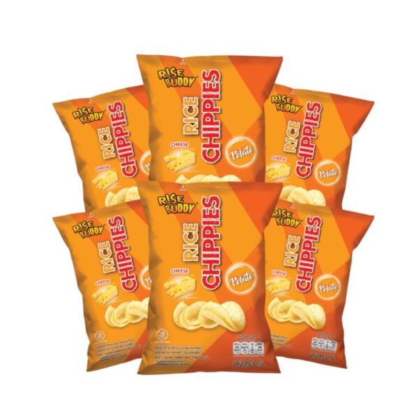 ขนมข้าวแผ่นอบกรอบเพื่อสุขภาพ อร่อย มี อยและฮาลาล RICE CHIPPIES รสชีส (แพ็ค 6 ซอง)