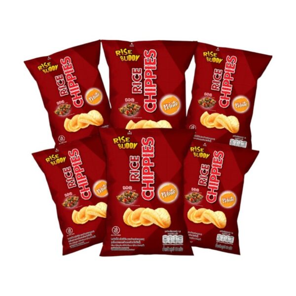 makro-snack-0652 ขนมข้าวแผ่นอบกรอบเพื่อสุขภาพ อร่อย มี อย และฮาลาล RICE CHIPPIES รสบีบีคิว (แพ็ค 6 ซอง)