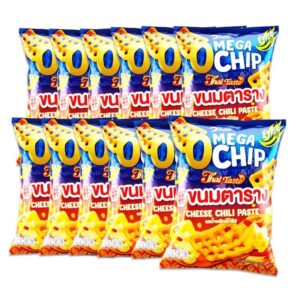 makro-snack-0701 กรินนี่ โอพัฟ ขนมข้าวเกรียบตาราง รสน้ําพริกเผาชีส 15g x12 ซอง