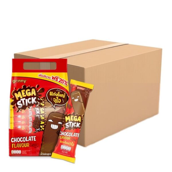 makro-snack-0702 กรินนี่ ขนมข้าวโพดอบกรอบเคลือบรสช็อกโกแลต 11g (แพ็ค 20 ชิ้น) x12