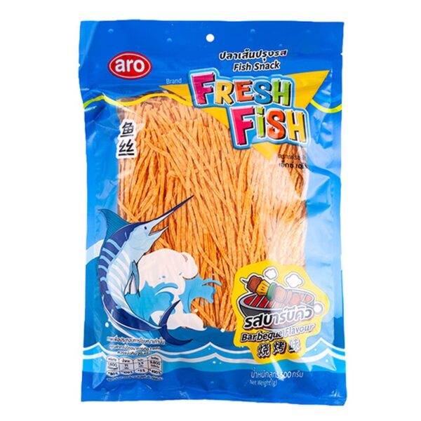 makro-snack-0730 เฟรชฟิชXเอโร่ ปลาเส้นปรุงรส รสบาร์บีคิว 500 ก.