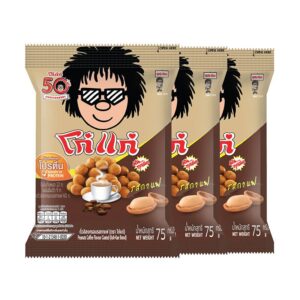 makro-snack-0816 โก๋แก่ ถั่วลิสงอบกรอบ รสกาแฟ 75 ก. x 3