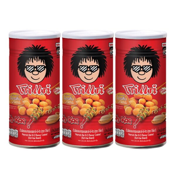 makro-snack-0847 โก๋แก่ ถั่วลิสงอบกรอบ รสบาร์บีคิว 200 ก. x 3