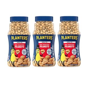 makro-snack-0877 แพลนเตอร์ ถั่วลิสงคั่วแห้ง สูตรไม่เติมเกลือ (ผลิตในสหรัฐอเมริกา) ขนาด 453 กรัม x 3