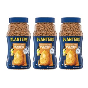 makro-snack-0879 แพลนเตอร์ ถั่วลิสงอบ เคลือบน้ำผึ้งและเกลือทะเล (ผลิตในสหรัฐอเมริกา) ขนาด 453 กรัม x 3