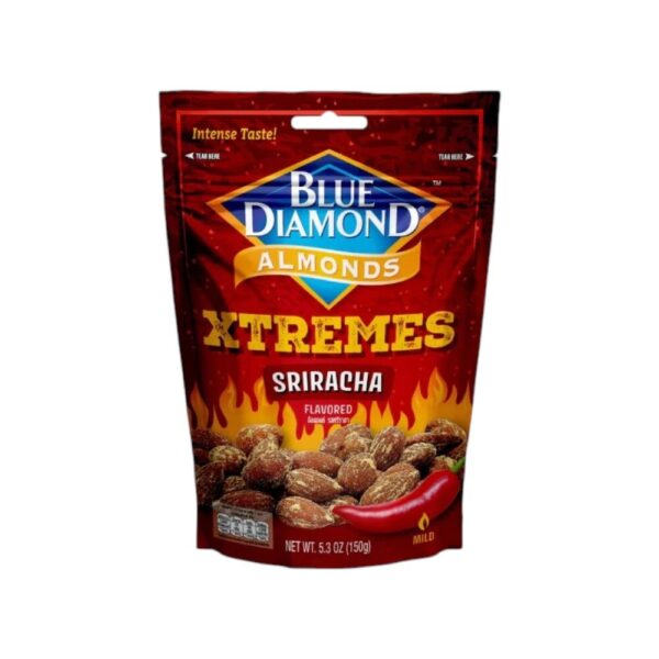 makro-snack-0883 บลูไดมอนด์ อัลมอนด์ รสศรีราชา 150 ก. Blue Diamond Almonds Sriracha Flavored 150g.