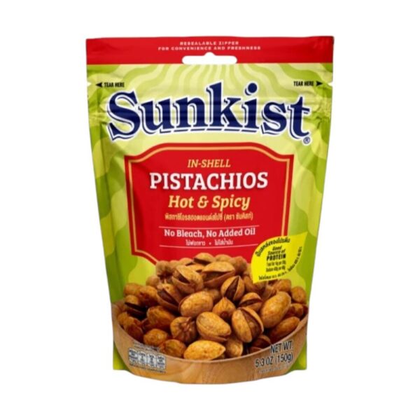 ซันคิสท์ พิสทาชิโอรสฮอต&สไปซี่ 150 ก. Sunkist Hot & Spicy Pistachios 150 g.