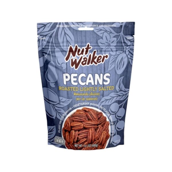 พีแคนอบเกลือ (เค็มน้อย) นัทฯ 400 ก. Nut Walker Dry Roasted Lightly Salted Pecans 400 g.