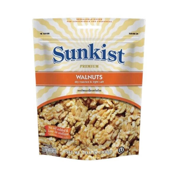 makro-snack-0893 ซันคิสท์ วอลนัทอบเกลือรสเค็มน้อย 300 ก. Sunkist Premium Walnuts Dry Roasted & Light Salted 300 g.