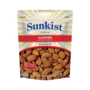 ซันคิสท์ อัลมอนด์อบเกลือรสเค็มน้อย 400 ก. Sunkist Premium Almond  Dry Roasted & Light Salted 400 g.