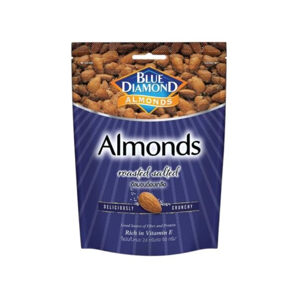 บลูไดมอนด์ อัลมอนด์อบเกลือ 400 ก.  Blue Diamond Roasted Salted Almonds Big Pack 400 g.