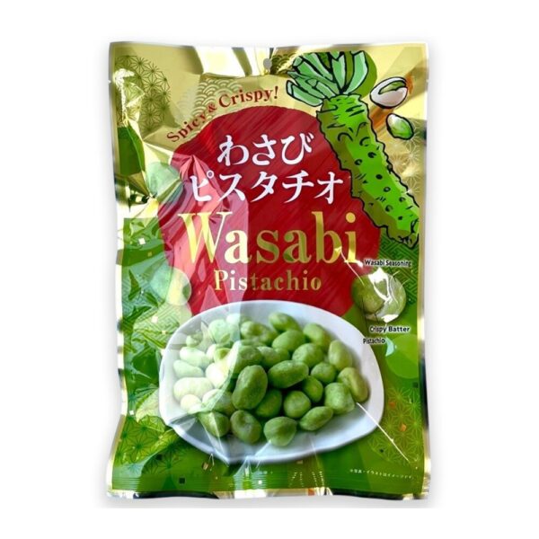 makro-snack-0905 ถั่วพิสตาชิโอ เคลือบอบกรอบ รสวาซาบิ Pistachios (Tokunaga seiki Brand)