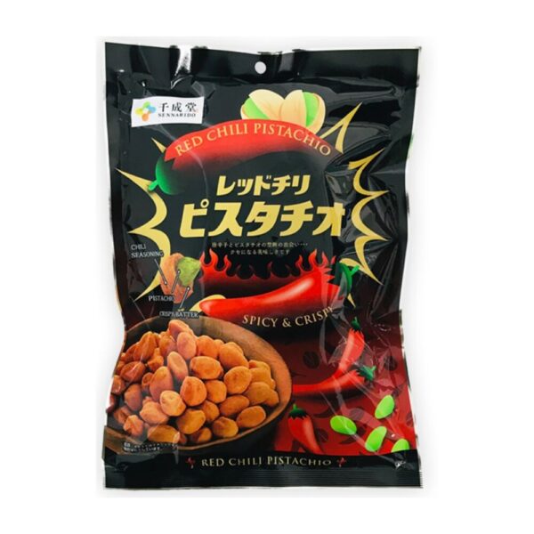makro-snack-0907 ถั่วพิสตาชิโอเคลือบแป้งอบกรอบ รสเผ็ด Red Chili Pistachio (Sennarido Brand)