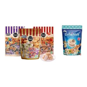 makro-snack-0929 (โปร 3 ฟรี 1) ห่อเล็ก ขนมถั่วตุ๊บตั๊บอัลมอนด์ พิสตาชิโอ เม็ดมะม่วงหิมพานต์ 4 รสชาติ ตราเนสไลน์ Nezline ตุ้บตั้บ ถั่วตัด ดด1+สตอ1+บลู1+ทอฟฟี1