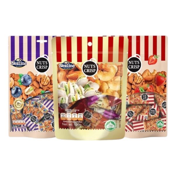[โปร 3 ห่อ 100 บาท] (100g และ 120g) Nezline Nuts crips ขนมตุ้บตั้บ รสถั่วต่างๆ อัลมอนด์ พิชตาชิโอ ตราเนสไลน์