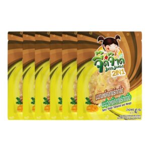 makro-snack-0951 จี๊ดจ๊าด 2 in 1 มะขามหยีคลุกพริกเกลือ + มะม่วงหยีคลุกพริกเกลือ 40 กรัม (แพ็ค 6 ซอง) ขนาด 240 กรัม