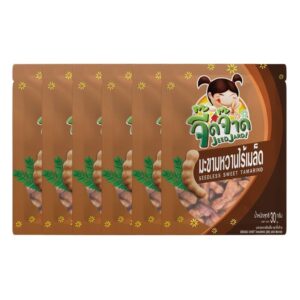 makro-snack-0959 จี๊ดจ๊าด มะขามหวาน (ไร้เมล็ด) ขนาด 30 กรัม (แพ็ค 6 ซอง) ขนาด 180 กรัม