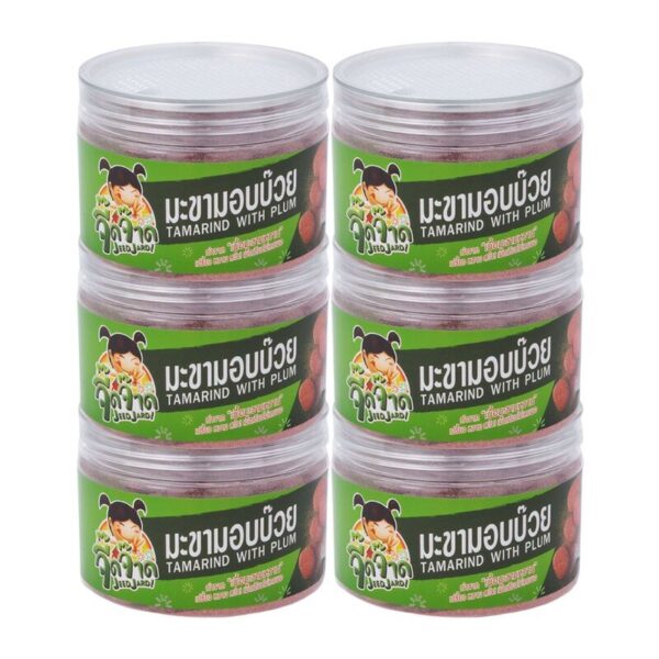 จี๊ดจ๊าด มะขามอบบ๊วย รุ่นกระปุกใหม่ Easypeal 110 กรัม (1 แพ็ค บรรจุ 6 กระปุก) ขนาด 660 กรัม