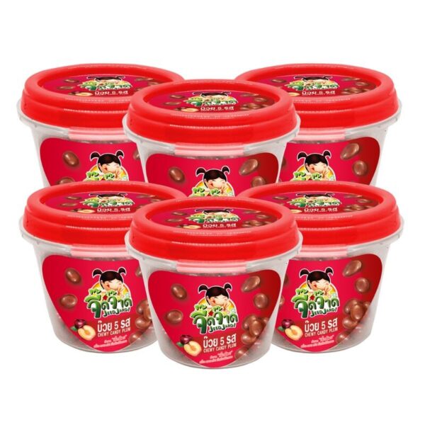 จี๊ดจ๊าด บ๊วย5รส 80 กรัม (แพ็ค 6 กระปุก) ขนาด 480 กรัม
