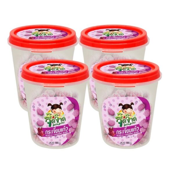 makro-snack-0979 จี๊ดจ๊าด กระเจี๊ยบแก้ว 180 กรัม (แพ็ค 4 กระปุก) ขนาด 720 กรัม