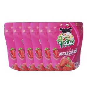 makro-snack-0989 จี๊ดจ๊าด สตรอว์เบอร์รี่แซ่บพริก 55 กรัม (แพ็ค 6 ซอง) ขนาด 330 กรัม