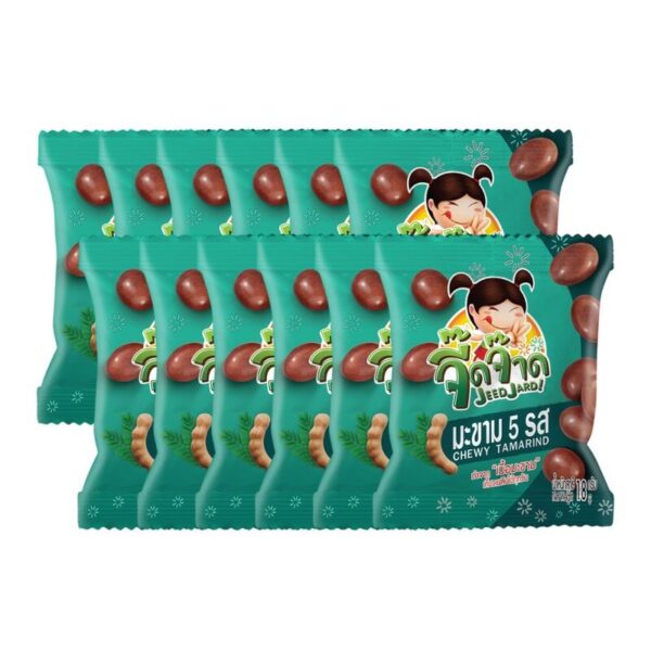 จี๊ดจ๊าด มะขาม5รส 18 กรัม (แพ็ค 12 ซอง) ขนาด 216 กรัม