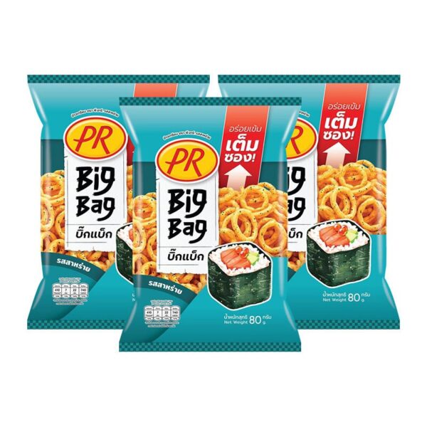makro-snack-1030 พีอาร์ ข้าวเกรียบรสสาหร่าย 80 ก. x 3