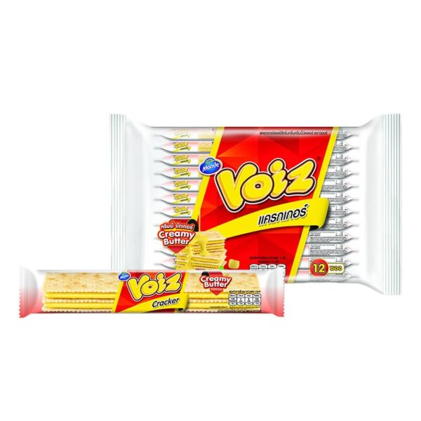 makro-snack-1053 วอยซ์ แครกเกอร์สอดไส้ครีม 24 ก. x 12