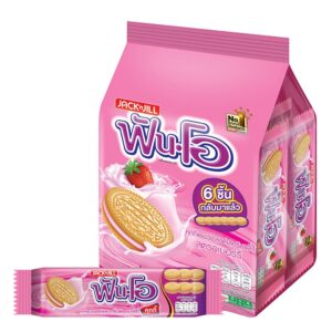 ฟันโอ คุกกี้แซนวิชสอดไส้ครีม รสสตรอเบอร์รี่ 40.5 ก. 12 ชิ้น