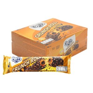 makro-snack-1056 เจอรี่ ครันช์โรล เวเฟอร์โรลสอดไส้ช็อกโกแลตเคลือบคาราเมล บิสกิตและช็อกโกแลต 23 ก. x 12