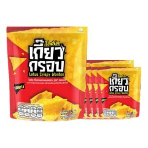 makro-snack-1066 โลตัส เกี๊ยวกรอบ รสลาบ 15 ก. x 12
