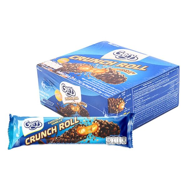 makro-snack-1075 เจอรี่ เวเฟอร์โรลไส้ครีมนมกลิ่นวานิลลาเคลือบคาราเมล 24 กรัม แพ็ค 12 ห่อ