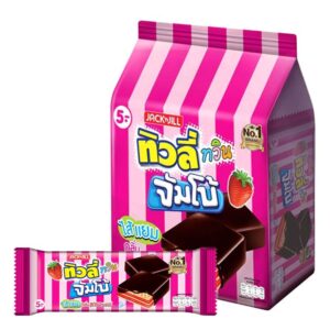 makro-snack-1101 ทิวลี่ ทวิน จัมโบ้ เวเฟอร์สอดไส้แยมสตรอเบอร์รี่ 35 ก. 12 ชิ้น