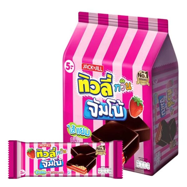 ทิวลี่ ทวิน จัมโบ้ เวเฟอร์สอดไส้แยมสตรอเบอร์รี่ 35 ก. 12 ชิ้น