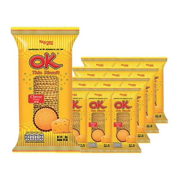 makro-snack-1105 โอเค ขนมปังกรอบแผ่นบาง รสชีส 30 ก. x 12