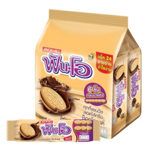 makro-snack-1107 ฟันโอ คุกกี้แซนด์วิชสอดไส้ครีม รสช็อกโกแลต 40.5 ก. 24 ชิ้น