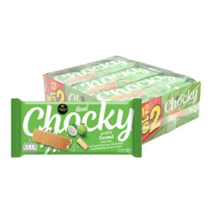 makro-snack-1125 ช๊อคกี้ เวเฟอร์ รสมะพร้าว 30 ก. 12 ชิ้น