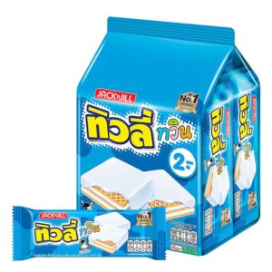 makro-snack-1136 ทิวลี่ ทวิน เวเฟอร์สอดไส้ครีมรสนมเคลือบครีม รสนม 10 ก. 24 ชิ้น
