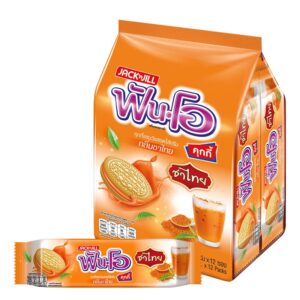makro-snack-1151 ฟันโอ คุกกี้แซนวิชสอดไส้ครีม กลิ่นชาไทย 40.5 ก. x 12