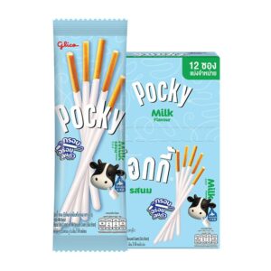 makro-snack-1152 กูลิโกะ ป๊อกกี้ บิสกิตแท่งรสนม 10 ก. x 12