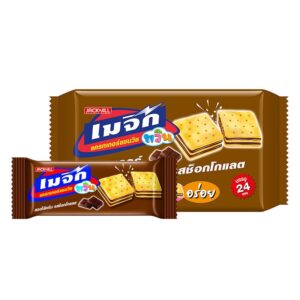 makro-snack-1155 เมจิกทวิน แครกเกอร์แซนวิชสอดไส้ช็อกโกแลต 15 กรัม แพ็ค 24 ซอง