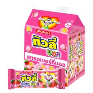 makro-snack-1156 ทิวลี่ บอล แคร็กเกอร์สตรอเบอร์รี่ 18 ก. x 12